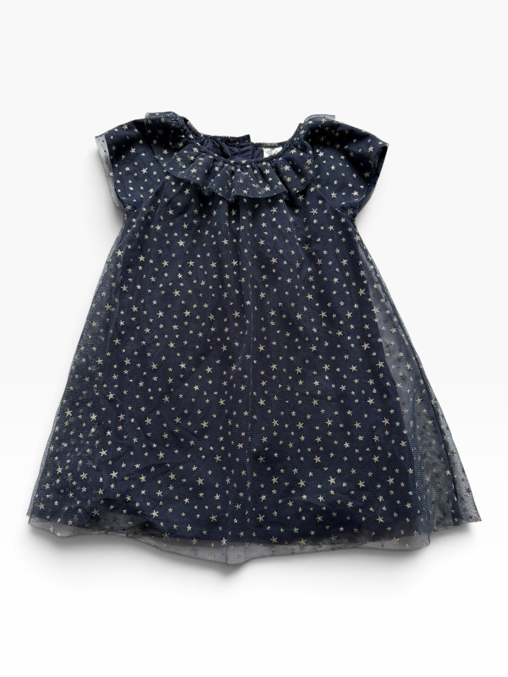 OshKosh B'gosh Navy and Gold Star Print Dress